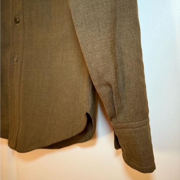 Vintage Men's Wool Green Army Style Button Up Shirt Size S - Picture 5 of 14
